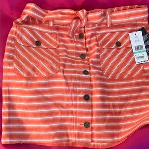 Tommy Hilfiger - orange and white mini skirt.